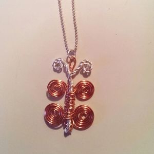 Wire butterfly for necklace